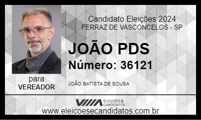 Candidato JOÃO PDS 2024 - FERRAZ DE VASCONCELOS - Eleições