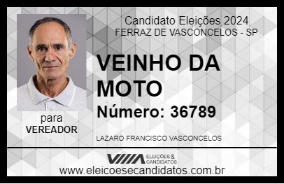 Candidato VEINHO DA MOTO 2024 - FERRAZ DE VASCONCELOS - Eleições