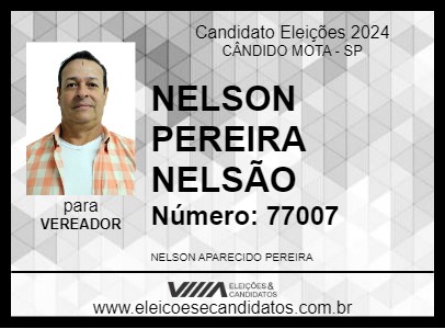 Candidato NELSON PEREIRA  NELSÃO  2024 - CÂNDIDO MOTA - Eleições