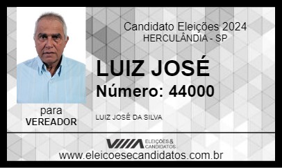 Candidato LUIZ JOSÉ 2024 - HERCULÂNDIA - Eleições