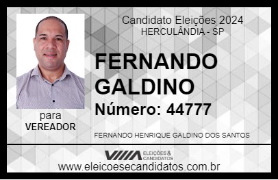 Candidato FERNANDO GALDINO 2024 - HERCULÂNDIA - Eleições