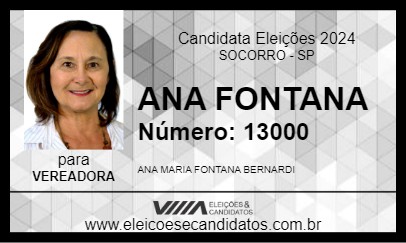 Candidato ANA FONTANA 2024 - SOCORRO - Eleições