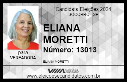 Candidato ELIANA MORETTI 2024 - SOCORRO - Eleições