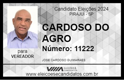 Candidato CARDOSO DO AGRO 2024 - PIRAJUÍ - Eleições