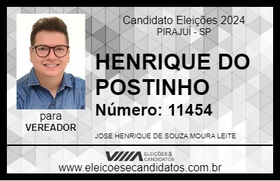 Candidato HENRIQUE LEITE 2024 - PIRAJUÍ - Eleições