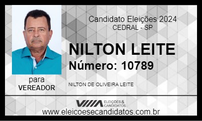 Candidato NILTON LEITE 2024 - CEDRAL - Eleições