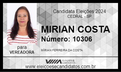 Candidato MIRIAN COSTA 2024 - CEDRAL - Eleições