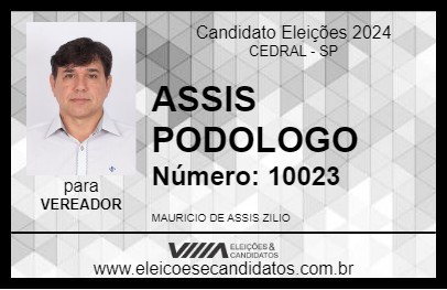 Candidato ASSIS PODOLOGO 2024 - CEDRAL - Eleições