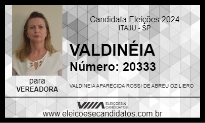 Candidato VALDINÉIA 2024 - ITAJU - Eleições