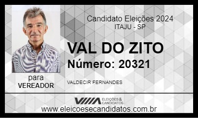 Candidato VAL DO ZITO 2024 - ITAJU - Eleições