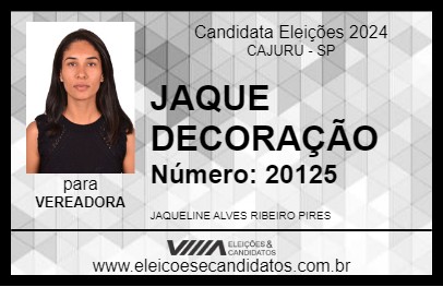 Candidato JAQUE DECORAÇÃO 2024 - CAJURU - Eleições