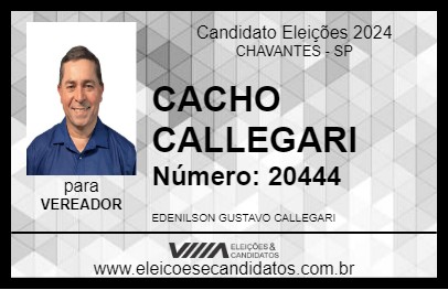 Candidato CACHO CALLEGARI 2024 - CHAVANTES - Eleições