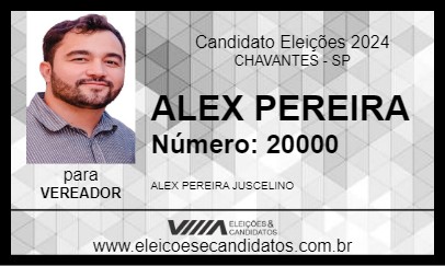 Candidato ALEX PEREIRA 2024 - CHAVANTES - Eleições