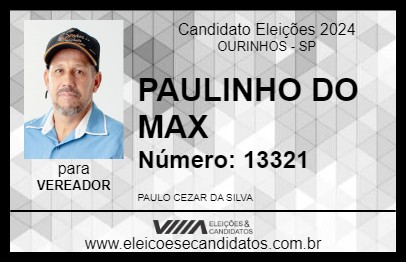 Candidato PAULINHO DO MAX 2024 - OURINHOS - Eleições