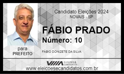 Candidato FÁBIO PRADO 2024 - NOVAIS - Eleições