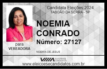 Candidato NOEMIA CONRADO 2024 - TABOÃO DA SERRA - Eleições