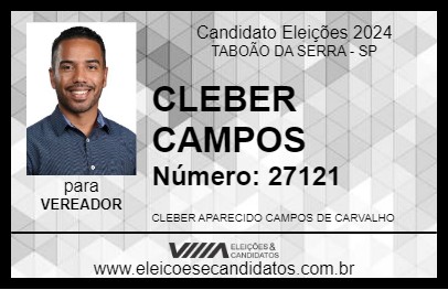 Candidato CLEBER CAMPOS 2024 - TABOÃO DA SERRA - Eleições