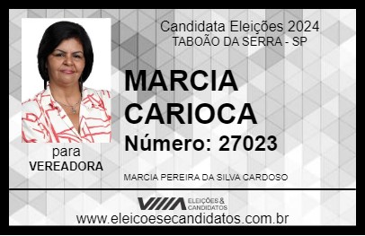 Candidato MARCIA CARIOCA 2024 - TABOÃO DA SERRA - Eleições