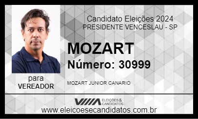 Candidato MOZART 2024 - PRESIDENTE VENCESLAU - Eleições