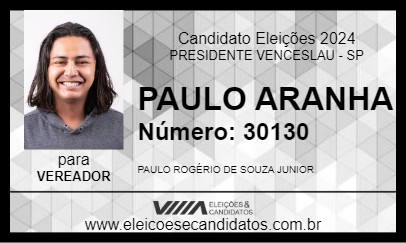 Candidato PAULO ARANHA 2024 - PRESIDENTE VENCESLAU - Eleições