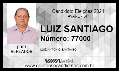 Candidato LUIZ SANTIAGO 2024 - AVARÉ - Eleições