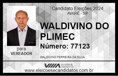 Candidato WALDIVINO DO PLIMEC 2024 - AVARÉ - Eleições