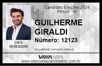 Candidato GUILHERME GIRALDI 2024 - PIRAJUÍ - Eleições