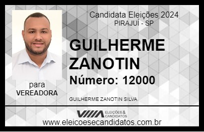 Candidato GUILHERME ZANOTIN 2024 - PIRAJUÍ - Eleições