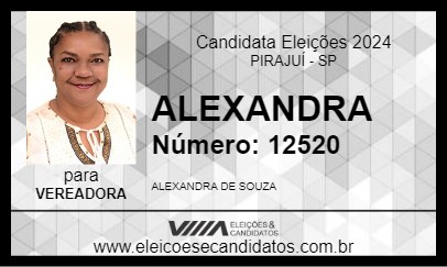 Candidato ALEXANDRA 2024 - PIRAJUÍ - Eleições