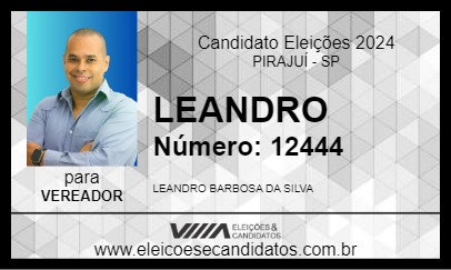 Candidato LEANDRO 2024 - PIRAJUÍ - Eleições