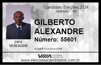 Candidato GILBERTO ALEXANDRE 2024 - AMPARO - Eleições