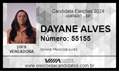 Candidato DAYANE ALVES 2024 - AMPARO - Eleições