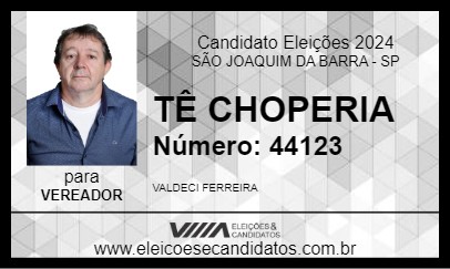 Candidato TÊ CHOPERIA 2024 - SÃO JOAQUIM DA BARRA - Eleições