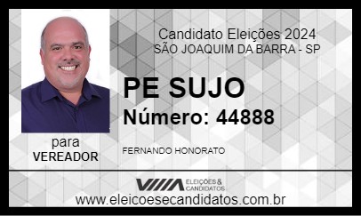 Candidato PE SUJO 2024 - SÃO JOAQUIM DA BARRA - Eleições