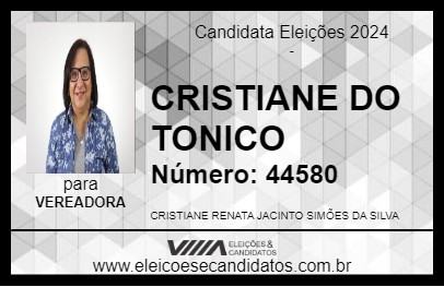 Candidato CRISTIANE DO TONICO 2024 - PINHALZINHO - Eleições