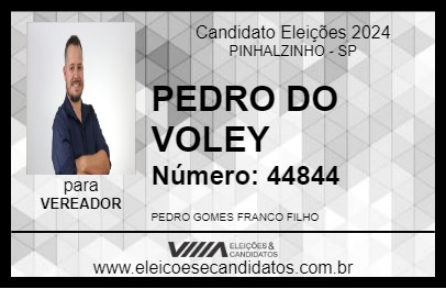 Candidato PEDRO DO VOLEY 2024 - PINHALZINHO - Eleições