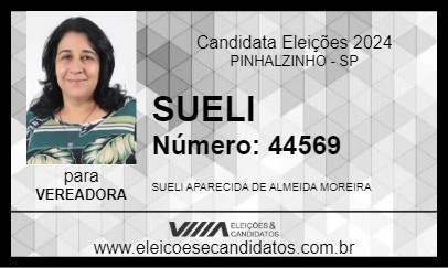 Candidato SUELI 2024 - PINHALZINHO - Eleições