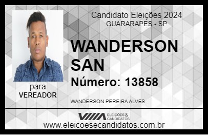 Candidato WANDERSON SAN 2024 - GUARARAPES - Eleições