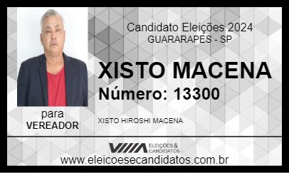 Candidato XISTO MACENA 2024 - GUARARAPES - Eleições