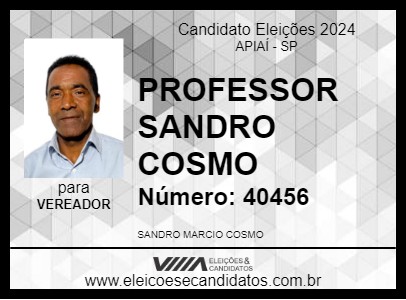 Candidato PROFESSOR SANDRO COSMO 2024 - APIAÍ - Eleições