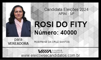 Candidato ROSI DO FITY 2024 - APIAÍ - Eleições