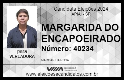 Candidato MARGARIDA DO ENCAPOEIRADO 2024 - APIAÍ - Eleições