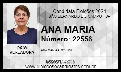 Candidato ANA MARIA 2024 - SÃO BERNARDO DO CAMPO - Eleições