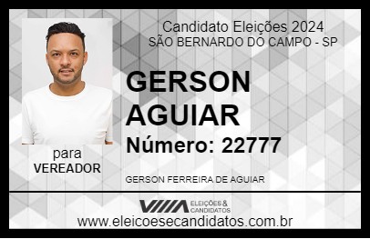 Candidato GERSON AGUIAR 2024 - SÃO BERNARDO DO CAMPO - Eleições