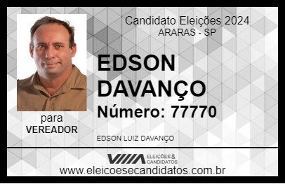 Candidato EDSON DAVANÇO 2024 - ARARAS - Eleições