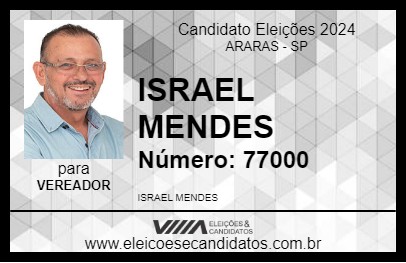 Candidato ISRAEL MENDES 2024 - ARARAS - Eleições