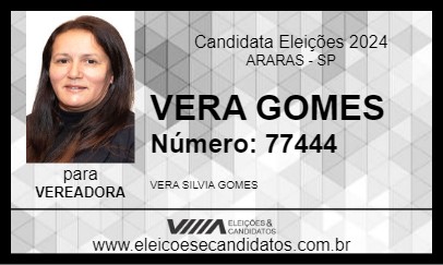 Candidato VERA GOMES 2024 - ARARAS - Eleições