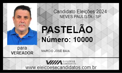 Candidato PASTELÃO 2024 - NEVES PAULISTA - Eleições