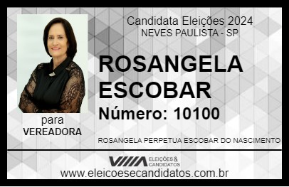 Candidato ROSANGELA ESCOBAR 2024 - NEVES PAULISTA - Eleições