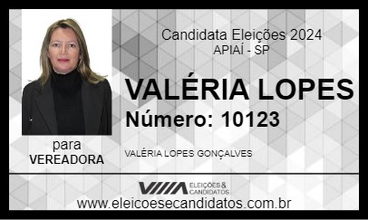 Candidato VALÉRIA LOPES 2024 - APIAÍ - Eleições